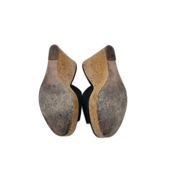 Veronica Beard Dali Black Cork Wedge Heels - Picture 6 of 7